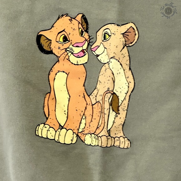 Vintage Disney Lion King Nightshirt Girls Medium Olive 90s Simba Sleep Shirt LCW - Picture 5 of 9